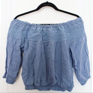 Anerican Eagle/Aerie cotton off shoulder crop top